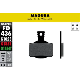 Imagem de JOGO DE PASTILHAS GALFER BICI MAGURA MT2,MT4,MT6,MT8 (FD436G1053)