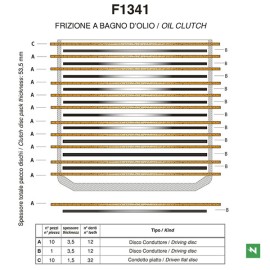 Imagen de SET COMPLETO DISCOS EMBRAGUE (F1341AC)