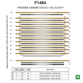 Imagen de SET COMPLETO DISCOS EMBRAGUE PERFORMANCE (F1484SR)
