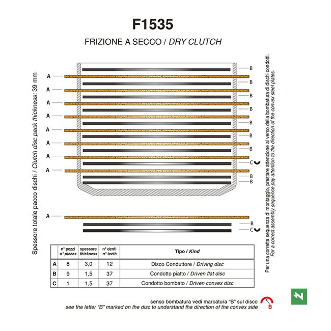 Imagem de SET COMPLETO DISCOS EMBRAGUE (F1535AC)