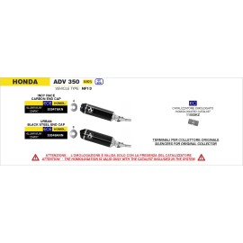Imagen de ESCAPE ARROW HONDA ADV 350 '22 ALUMINIO DARK CON FONDO CARBONO (53547AKN)